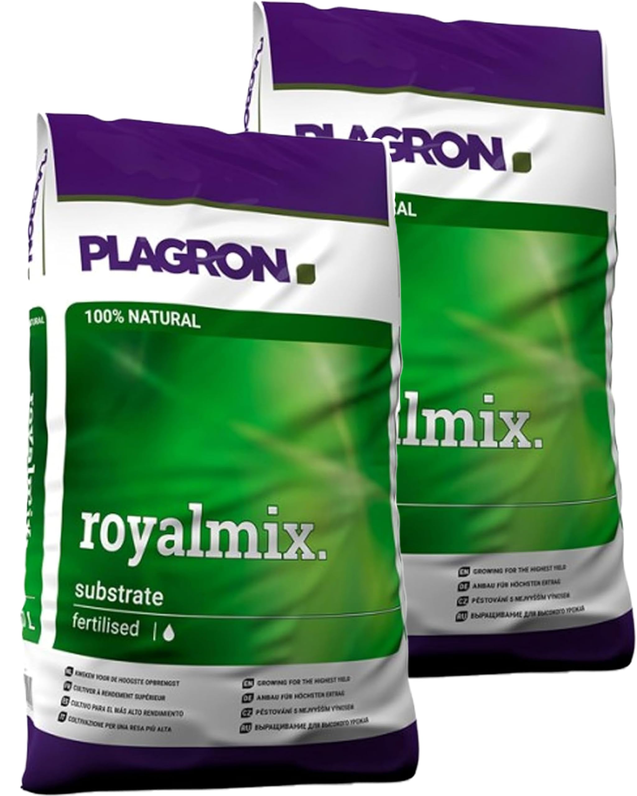 Growkingz Plagron Royal Mix, in verschiedenen Größen und mit verschiedenen Dünger Sets, Vorteilspack für den Homegrower (2x50L)