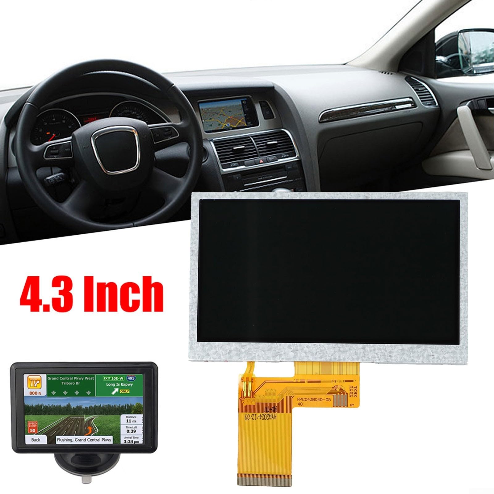Car 4 3 Inch TFT LCD Screen Display 40 Pins HD 480 272 Monitor Replacement for Vehicle Entertainment — view 4