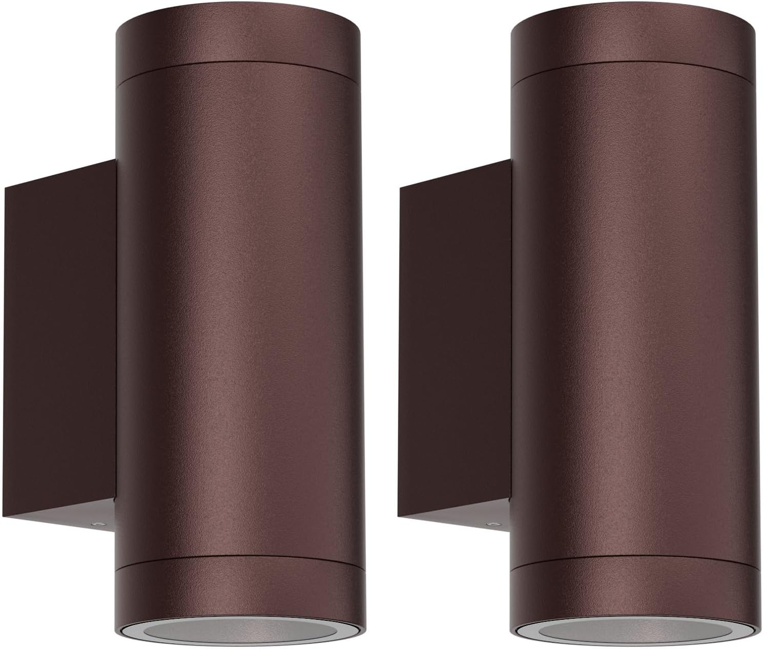Klighten 2 pcs Outdoor Wall Light IP65 Up Down Outdoor Indoor Wall Lighting Modern Aluminum Wall Lamp for Garden Entrance Corridor Courtyard, Socket GU10, Bulb not Included, Bronze