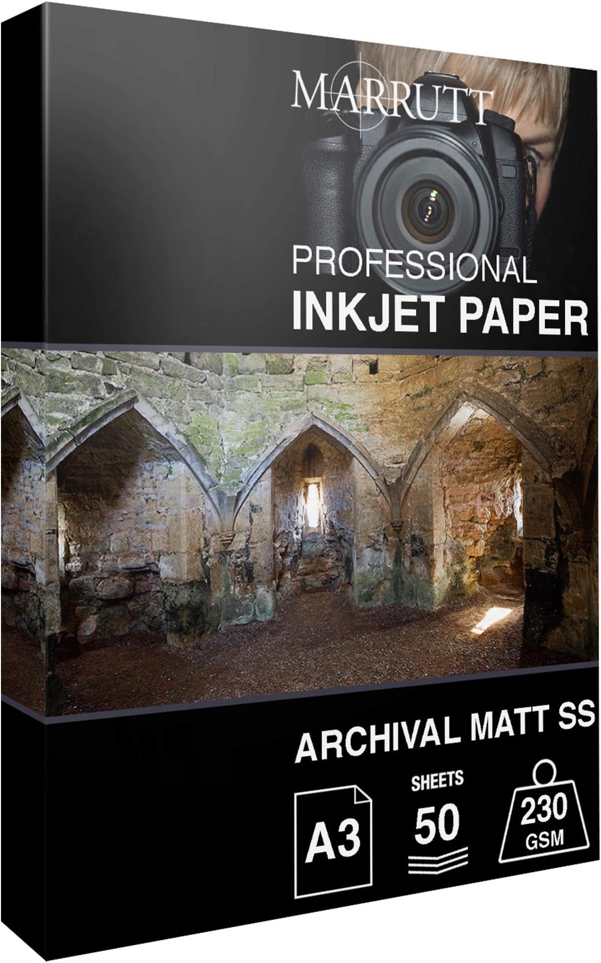 230gsm Archival Matt Single Sided Inkjet Photo Paper: A3-50 Sheets