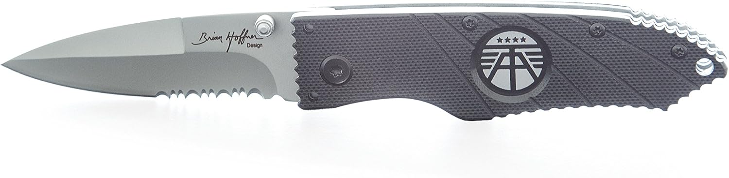 Black Friday Sale 2022 Hoffner Knives 2.8-Inch Folding Knife with Stonewash Finish 440C Stainless Steel Spear Point Partially Serrated Blade / Black Flatline Handle with Compliance Surfaces Get Special Price Hoffner Knives 2.8-Inch Folding Knife with Stonewash Finish 440C Stainless Steel Spear Point Partially Serrated Blade / Black Flatline Handle with Compliance Surfaces