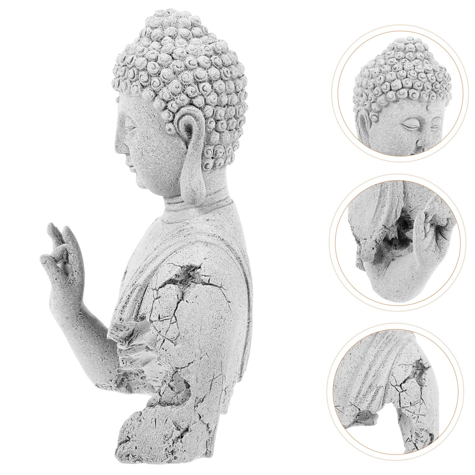 Toyvian Statue de Bouddha pour Aquarium Décoration pour Poisson Sculpture Ancienne Accessoire pour Aquariums et Décor de Jardin