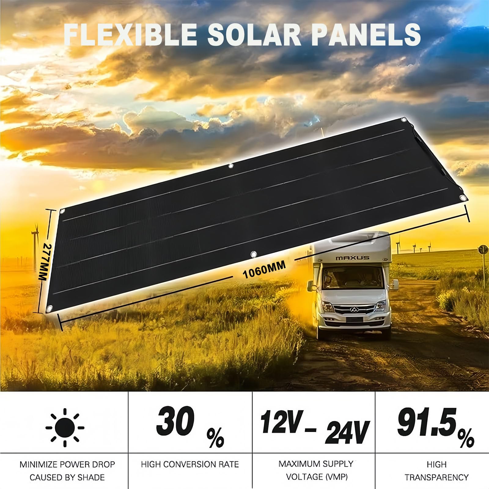 400 W Panel Słoneczny, Wodoodporna Przenośna Ładowarka Słoneczna Do Ładowania Akumulatorów, Samochodów, Kamperów, Jachtów, Łodzi I Innych Zastosowań Poza Siecią, Czarno Biały,Black