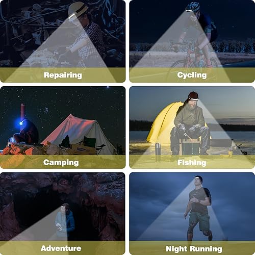 Miniatura 7 de Linterna frontal recargable, 3 unidades, lámpara de cabeza de haz ancho de 230, sensor de movimiento LED recargable, faros delanteros de 6 modos