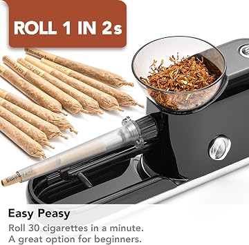 Cigarette Rolling Machine, Electric Pre Roll Machine, Automatic Preroll Cone Loader Filler Roller Packer with Pre Rolled Holder Case, Grinder, Filling Maker