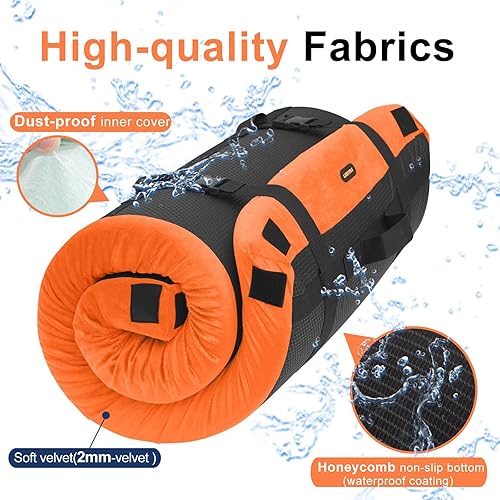 Miniatura 16 de Colchoneta de espuma viscoelástica para camping, colchón de piso grueso y cómodo para adultos con fondo impermeable y antideslizante, colchón
