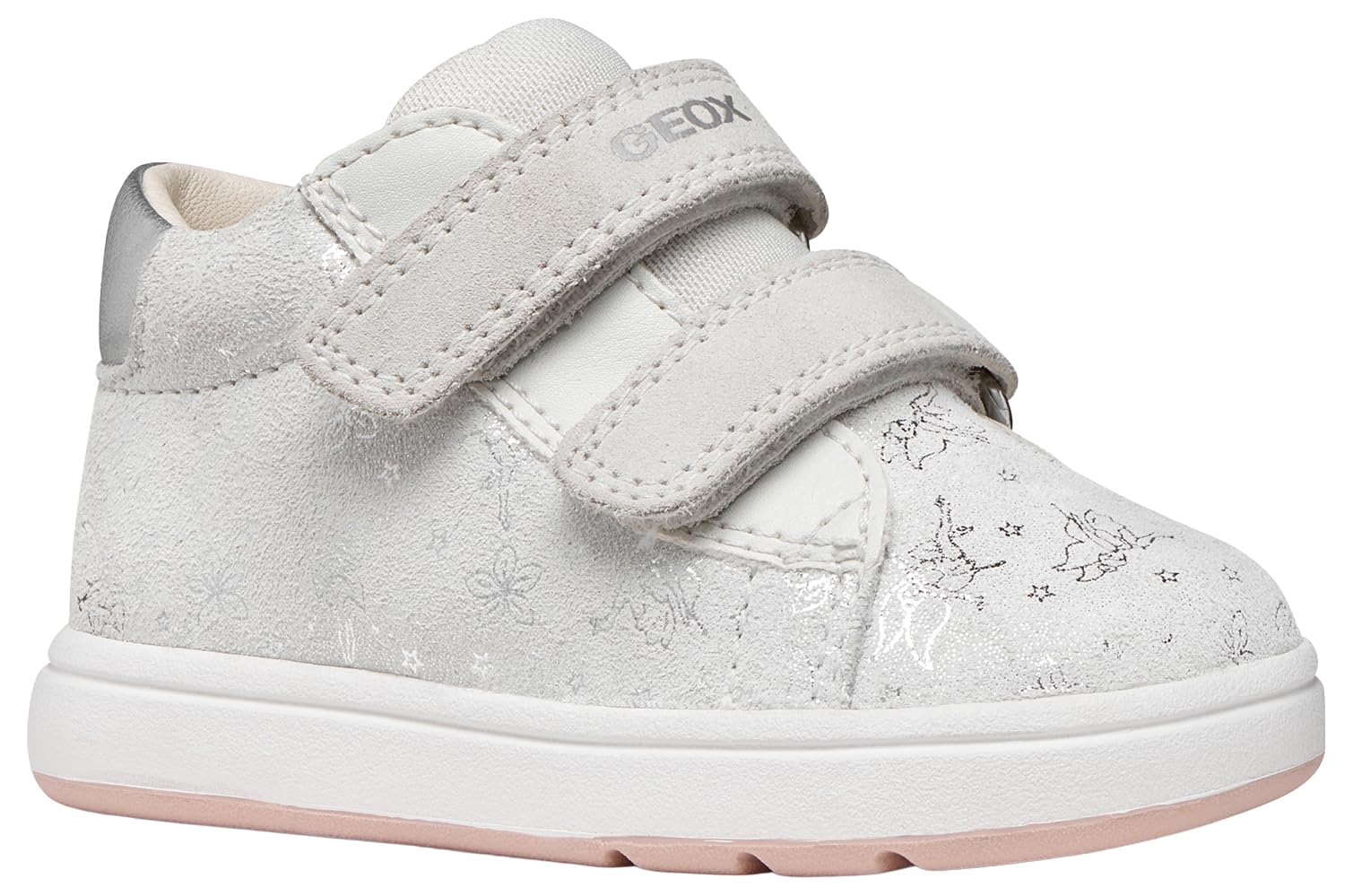 Geox Baby B Biglia Girl C Sneaker, White Silver, 2.5 UK Child