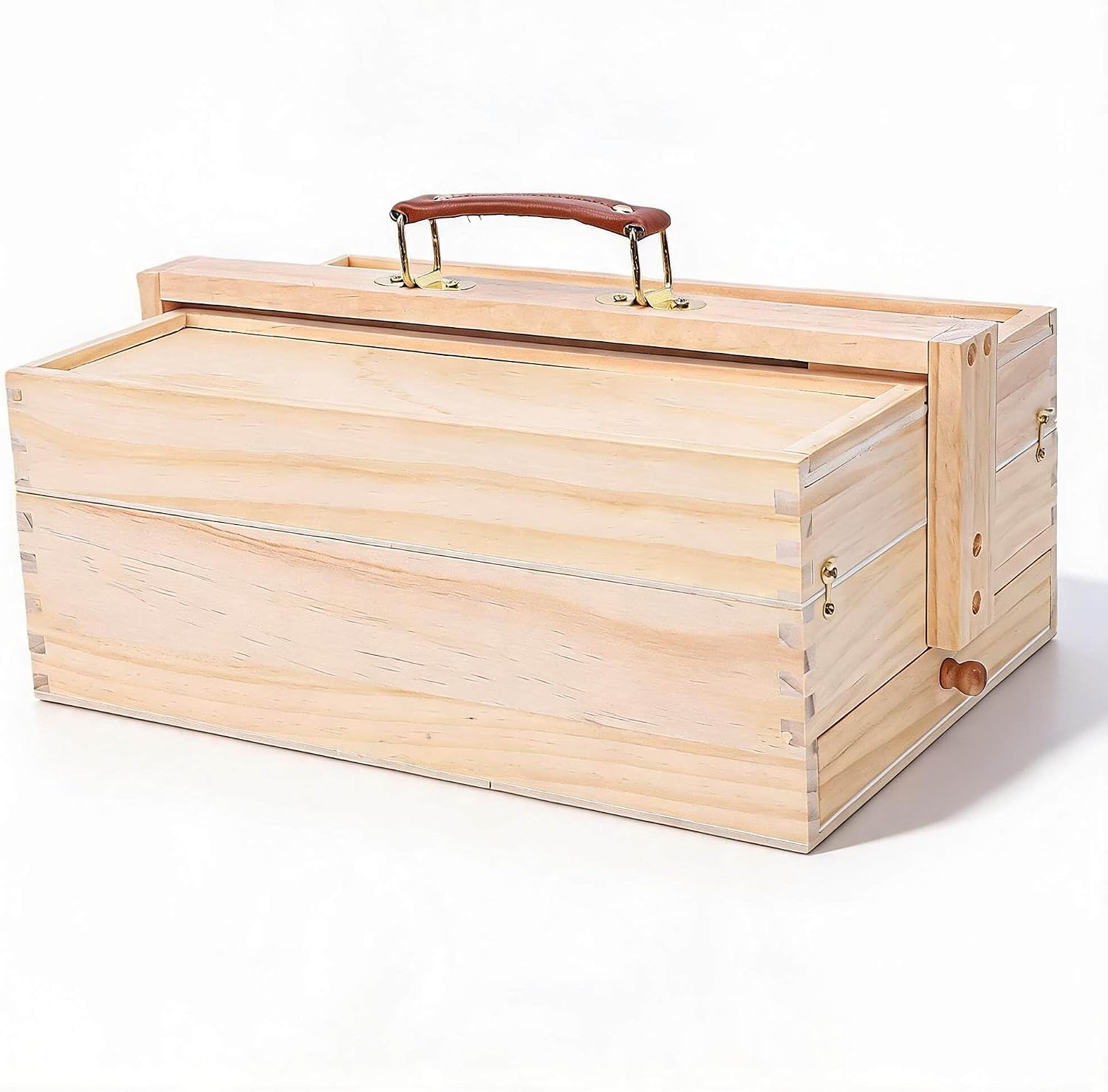 Dpofirs Artist Tool Storage Box, Multi Layer Wooden Art Supply Organizer with Detachable Drawer for Painting, Drawing, School and Studio Use