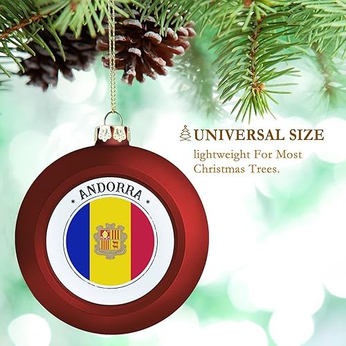 Miniatura 3 de Adorno de bola de Navidad de Andorra, bandera de Andorra, bandera de las naciones, adornos colgantes, recuerdo, regalo para árbol de Navidad,
