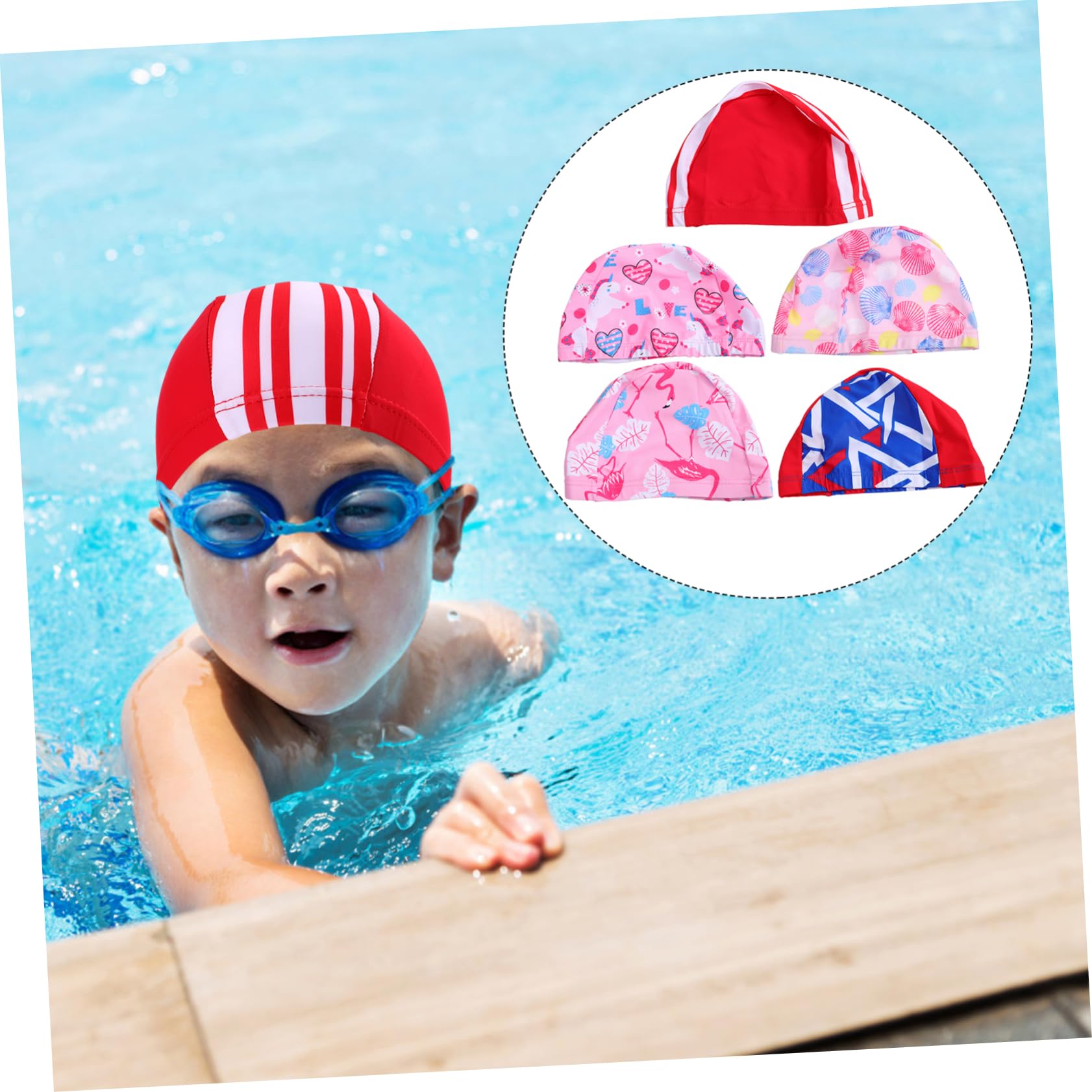 Gorro De Natación para Niños De 15 Piezas Gorros para Las Orejas Poliéster Mujer Miss