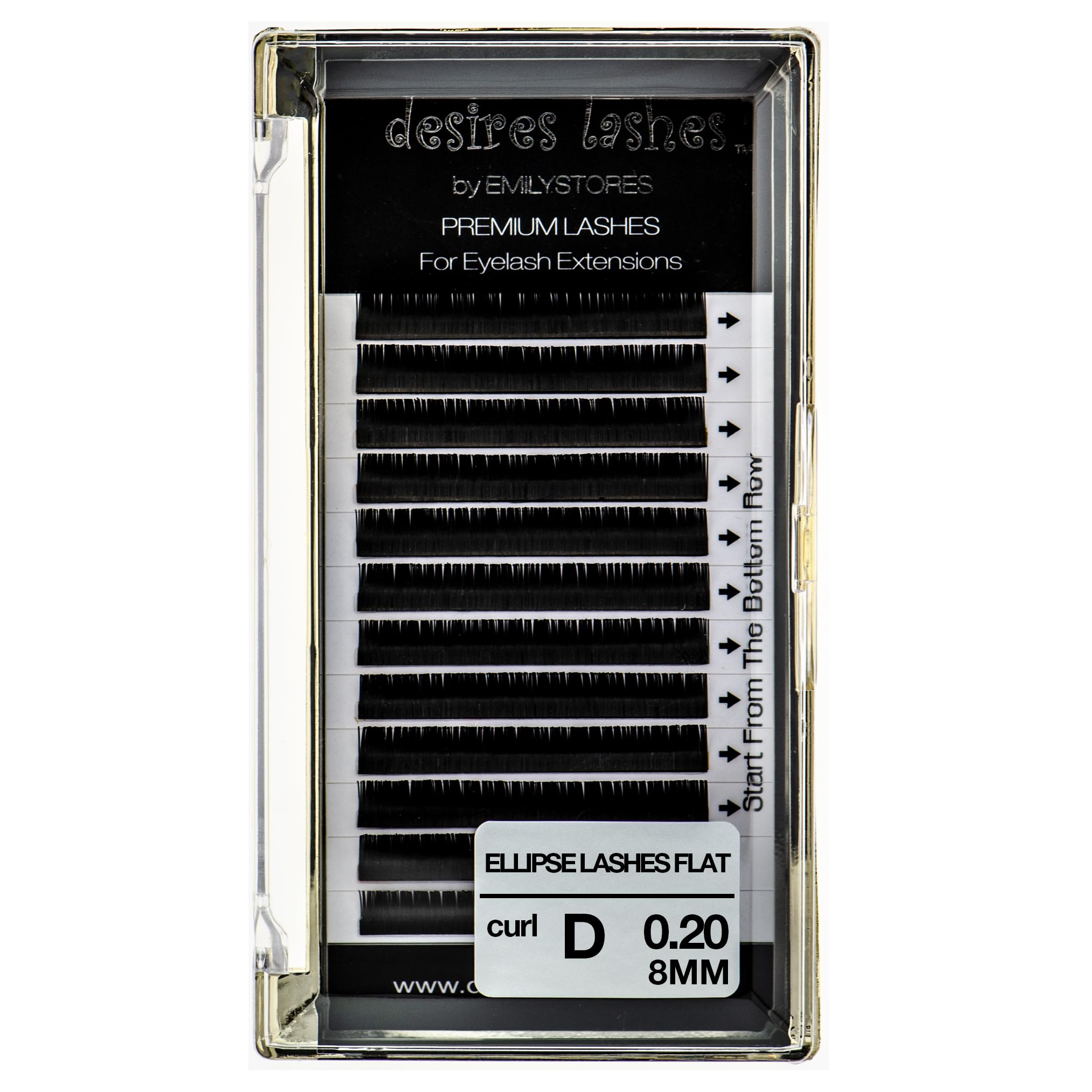 DESIRES LASHES By EMILYSTORES Ellipse Lashes Flat 0.20mm Thickness D Curl Length 8mm Lashes Extensions Single Size For eyelash Extension(Ellipse,