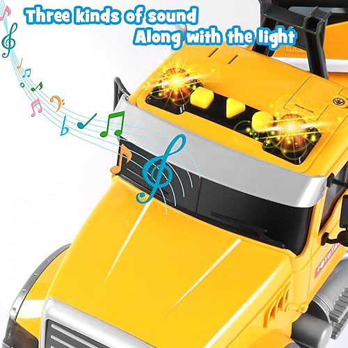 Miniatura 10 de Dwi Dowellin Transporte de camiones de juguete con coche de carreras para niños pequeños, regalos de cumpleaños para niños pequeños de 3, 4, 5, 6