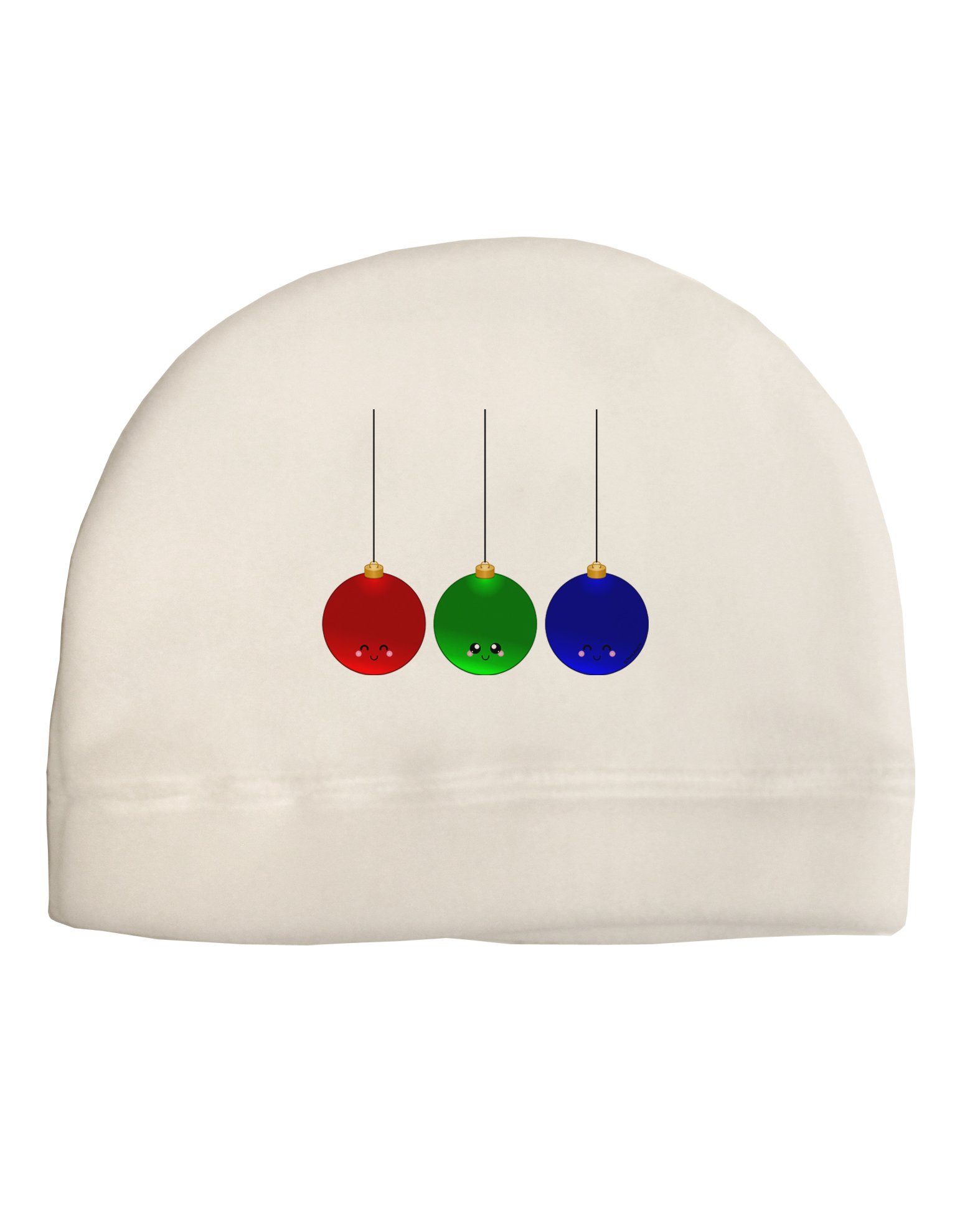 TOOLOUD Cute Christmas Ornaments Child Fleece Beanie Cap Hat White