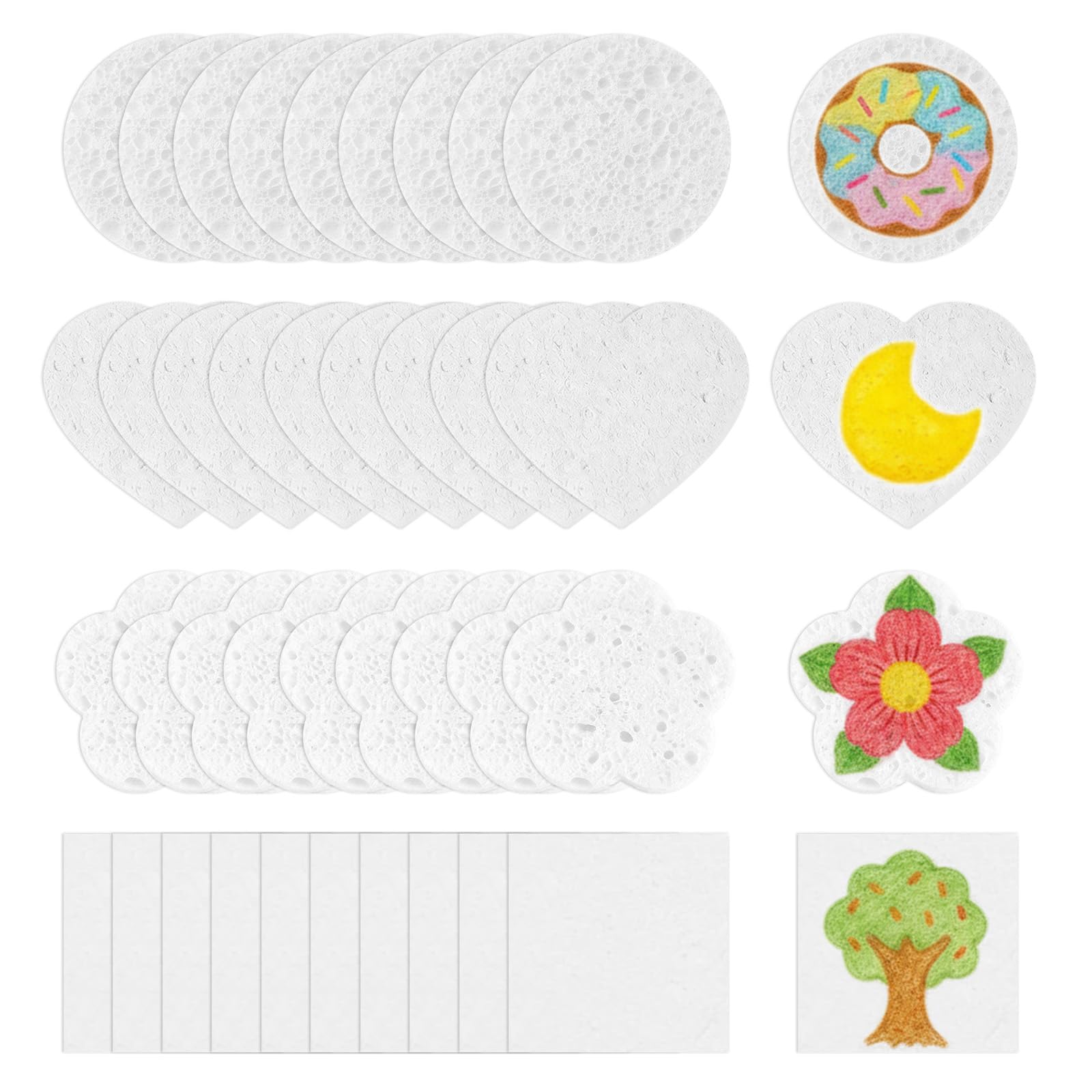 40pcs Magic Foam Texture Paper 3D Puffy Paint with Water DIY Canvas Fluffy Sponge Creative Art Supplies for Kids Adults Fun Creative Craft Projects
