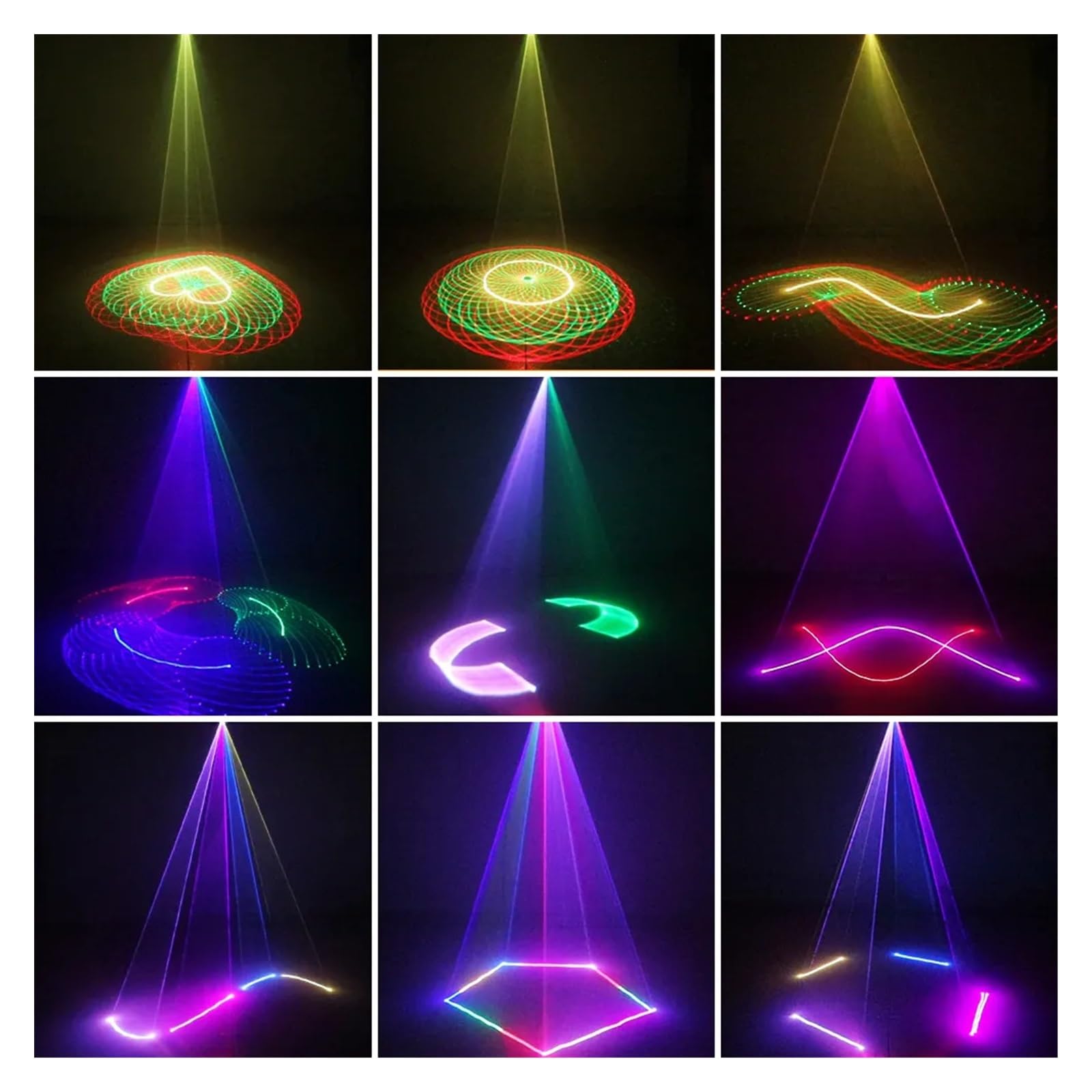 Luci per Feste, Mixer 4D Animazione Luce da palcoscenico Controller stroboscopico RGB DJ Discoteca Proiettore Festa di Natale Vacanza Matrimonio Bar Club Luce
