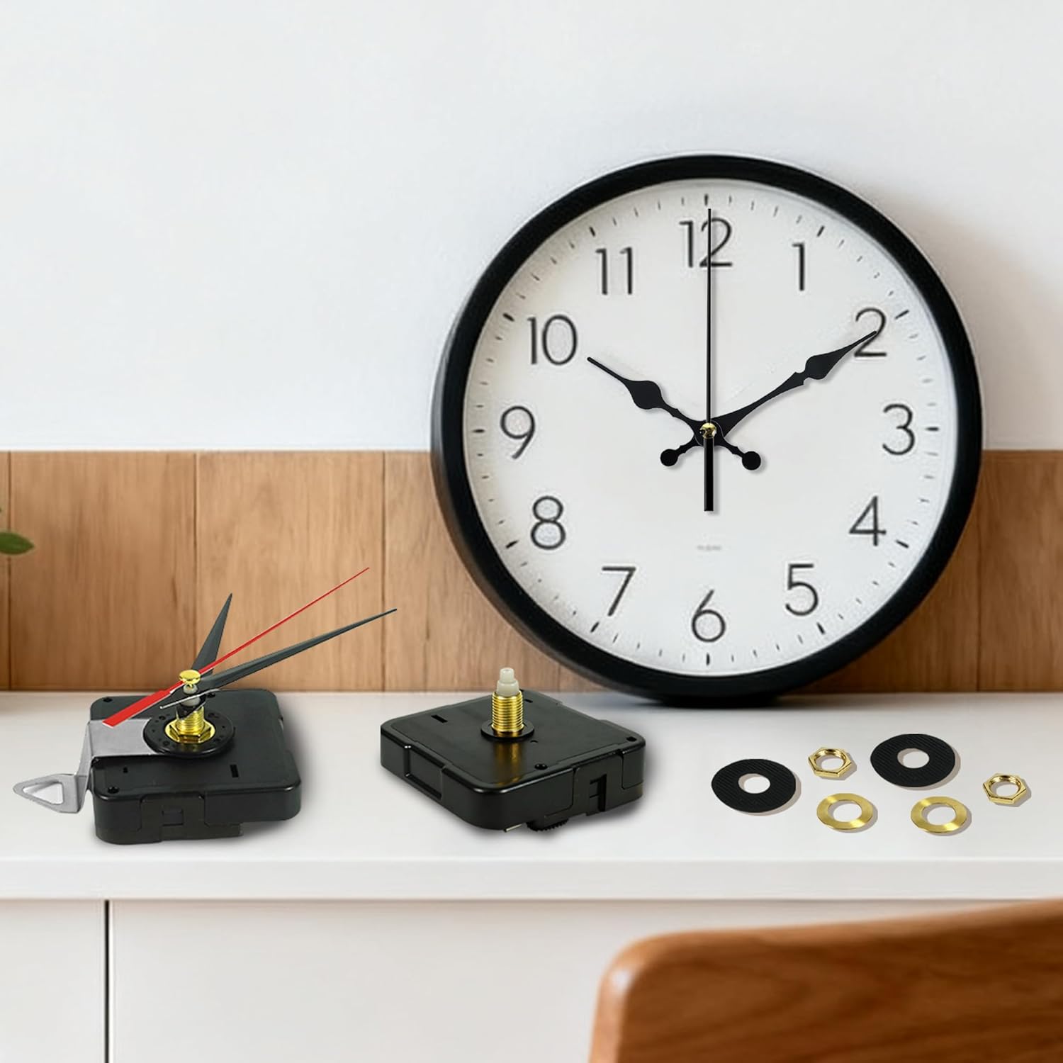 2 PCS Clock Movement Mechanism Replacement Clock Kit with 2 Different Pairs of Clock Hands Repair Clock Parts