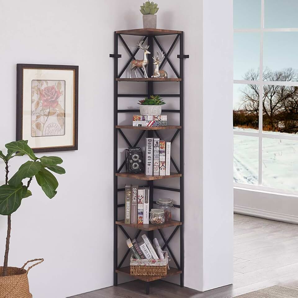 corner shelf with doors