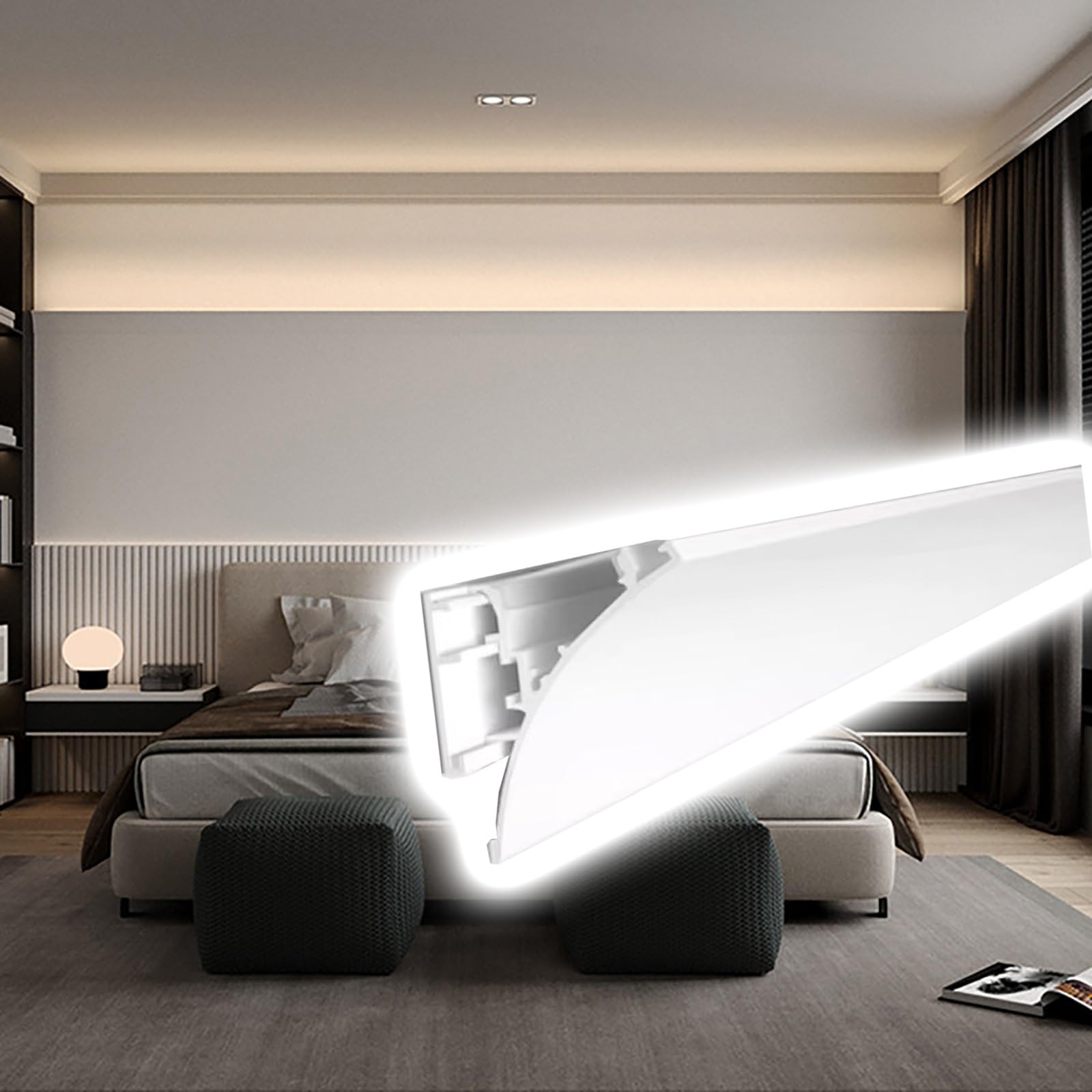 Eck-LED-Lichtk, 3,4 m, linearer Diffusor mit Anschluss für Innenwände, Decken, Hotels, Schlafzimmer, Dachböden
