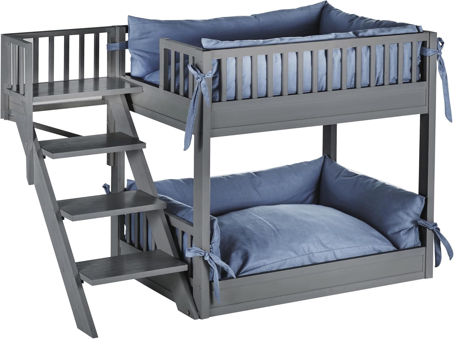 New Age Pet Stylish ECOFLEX Grey Dog Bunk Bed with Removable Cushions.