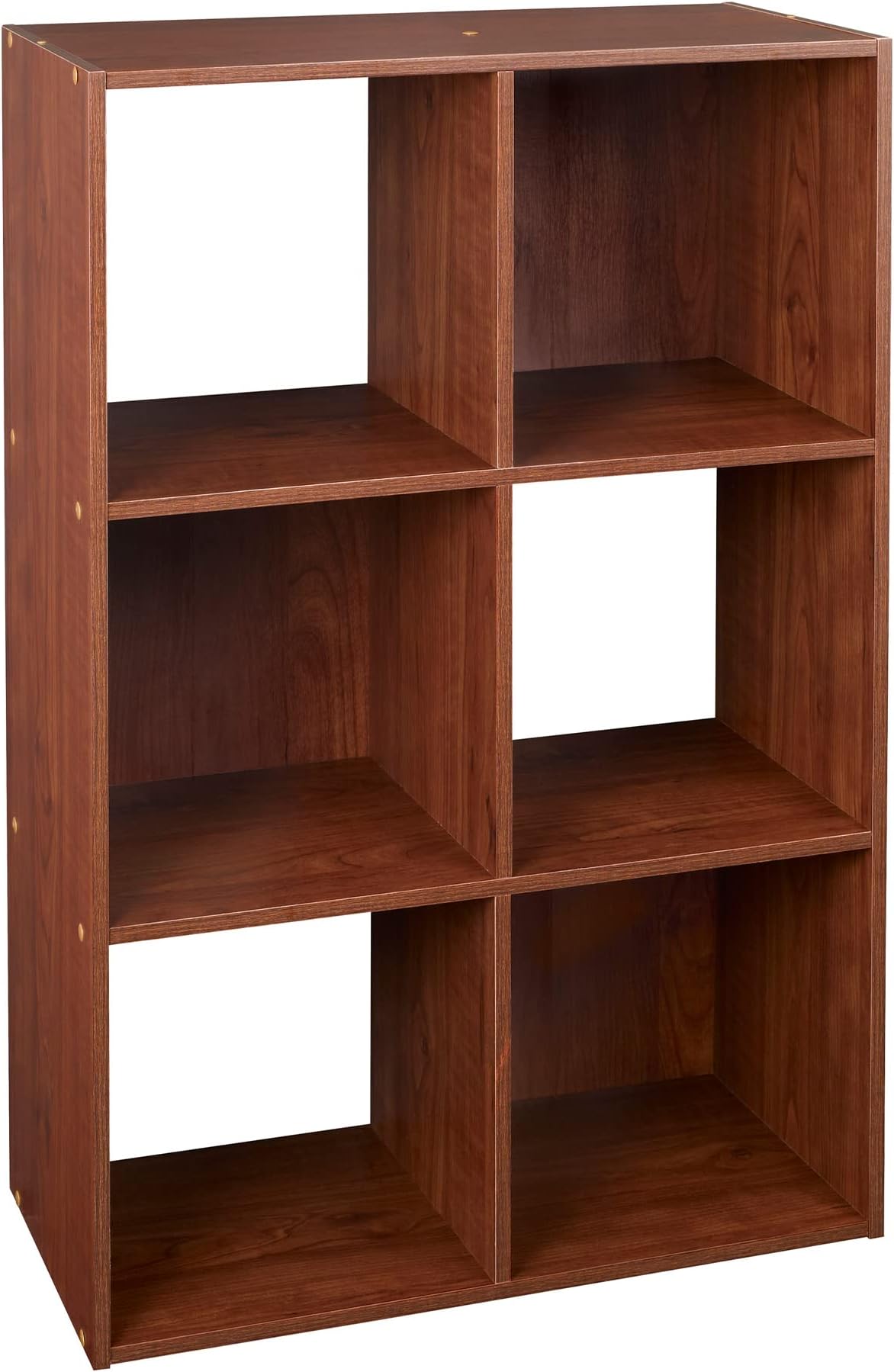 ClosetMaid Cubeicals 6 Cube Storage Shelf Organizer Bookshelf, Stackable, Vertical Or Horizontal, Easy Assembly, Wood, Dark Cherry Finish