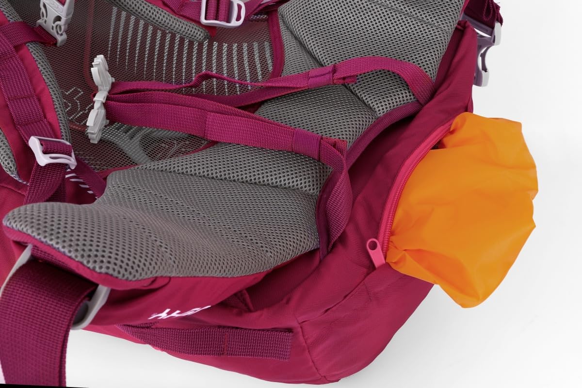 Husky Rucksack 40L – Leichter, Robuster & Wasserdichter Outdoor-Rucksack mit Viel Stauraum, Komfortsystem & Regenhülle für Trekking, Wandern & Reisen (Capture, Magenta)