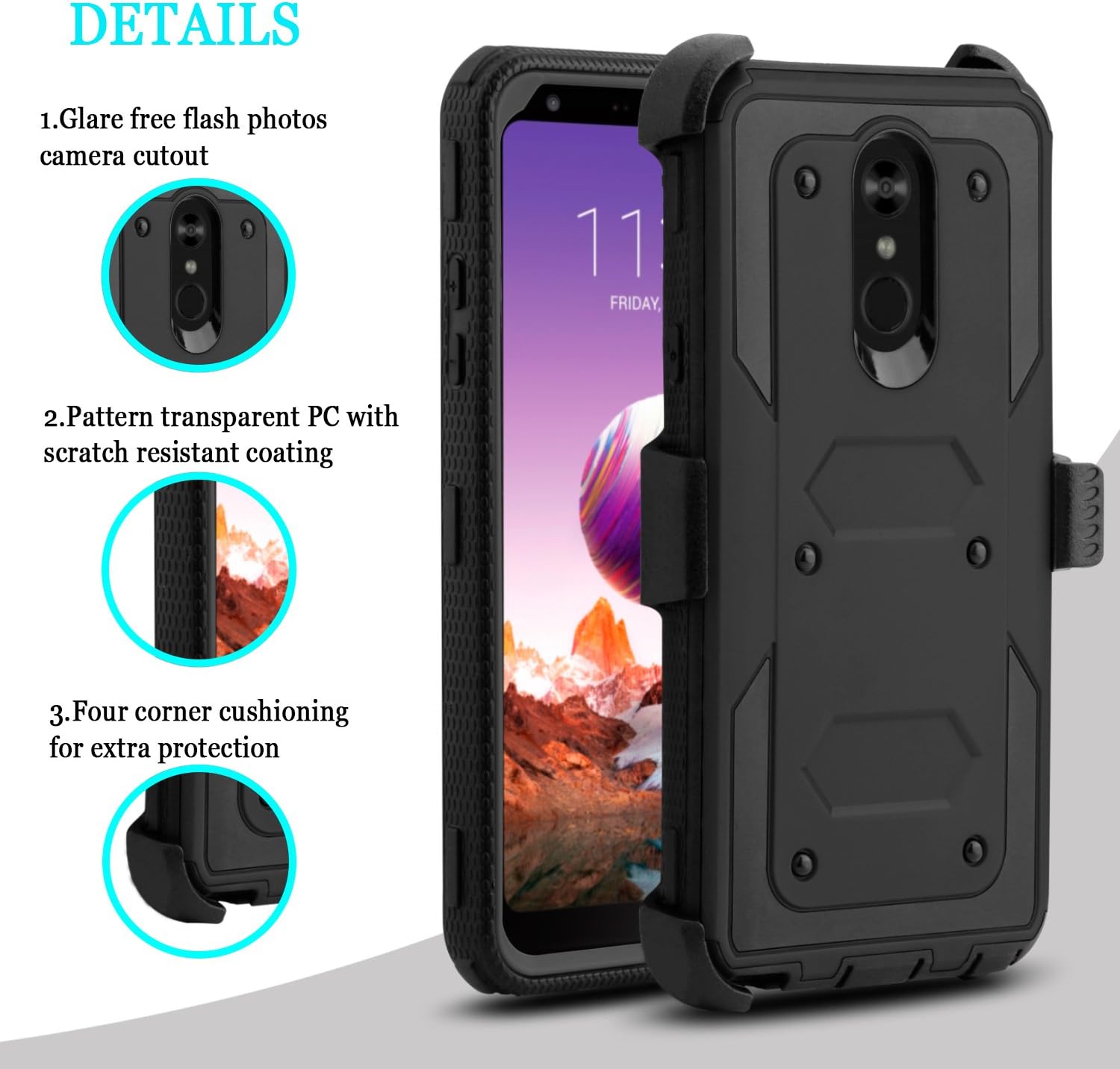 Venoro for iPhone 12 pro max case, iPhone 12 pro max Phone case Shockproof Ring Stand Slim Protective Cover with 2 Pack Screen Protector for iPhone 12 pro max (Clear)