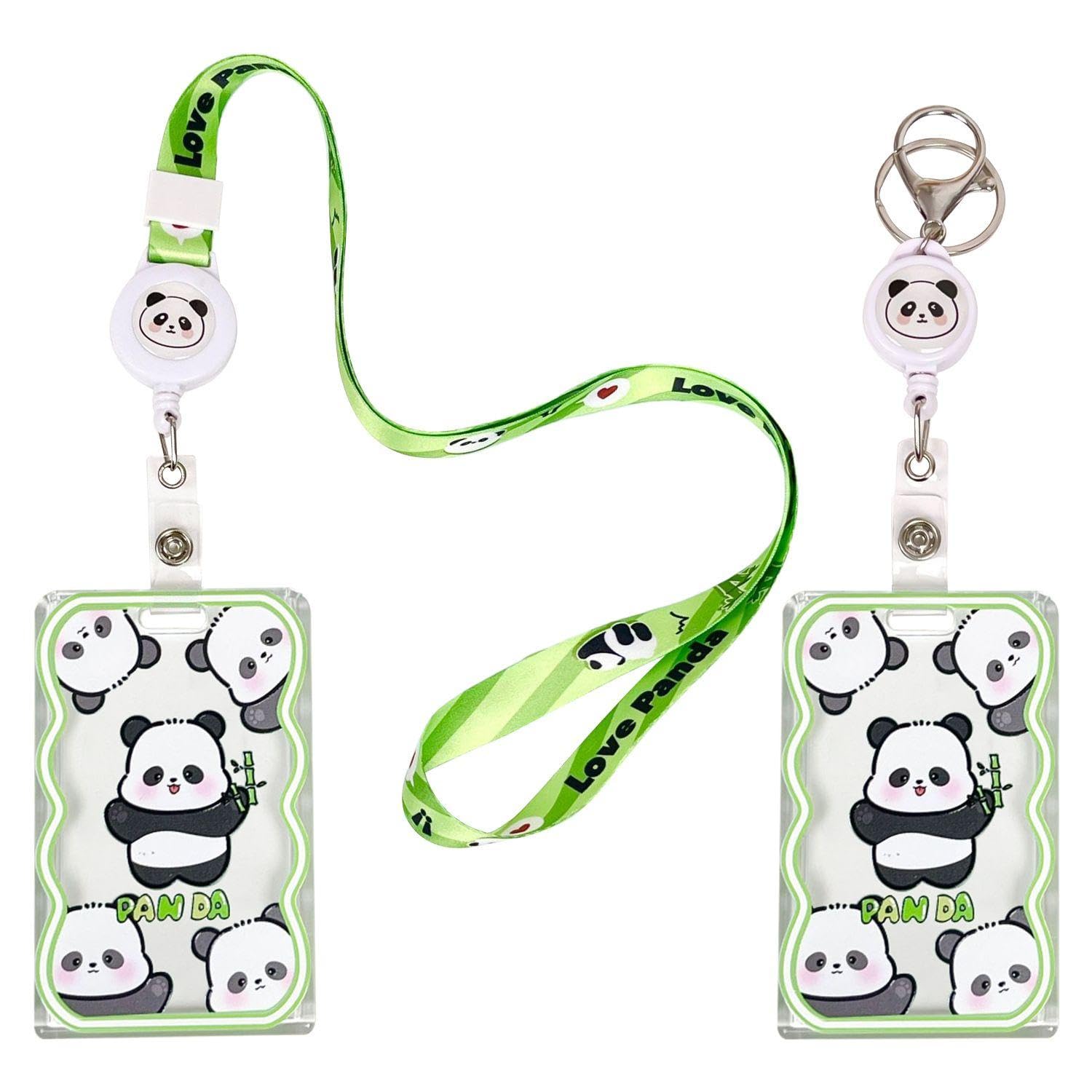 RNFKSU 2 Pieces Of Id Card Sets, With Retractable Hanging Neck Rope, Portable Anti-Lost Storage Accessories, Suitable For Students, Teachers, And Medical Staff.
