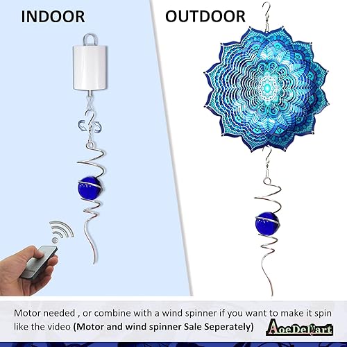 Miniatura 3 de Girador de Viento Cola Bola de Contemplación Cola Espiral Girador de Viento Estabilizador Atrapasol Ilusión Visual en Arte de Patio Giratorio