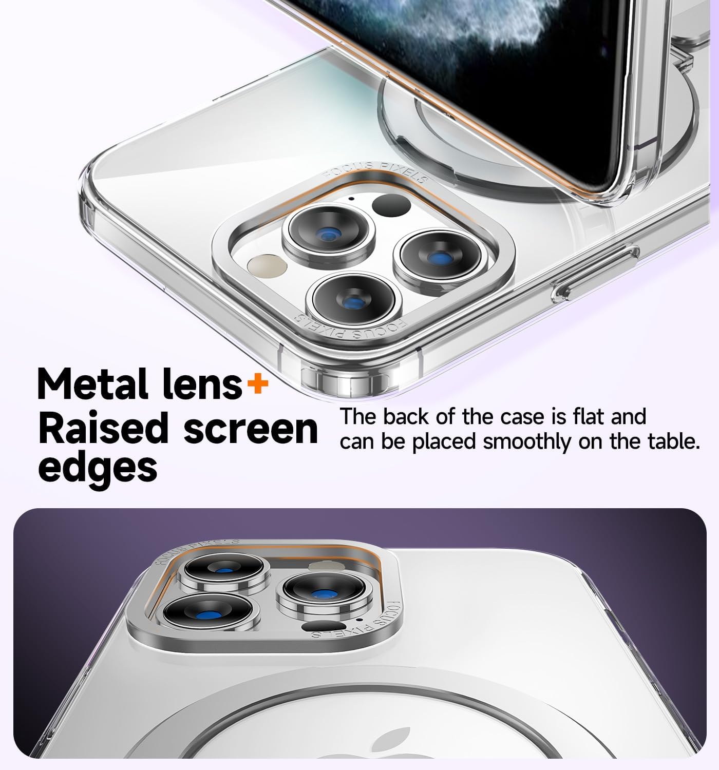 MAGIC JOHN for iPhone 11 Pro Case[Compatible with Magsafe] [with Magnetic Metal Stand][Military Grade Shockproof][Anti Yellowing],Translucent Matte Back with Soft Edge,Clear