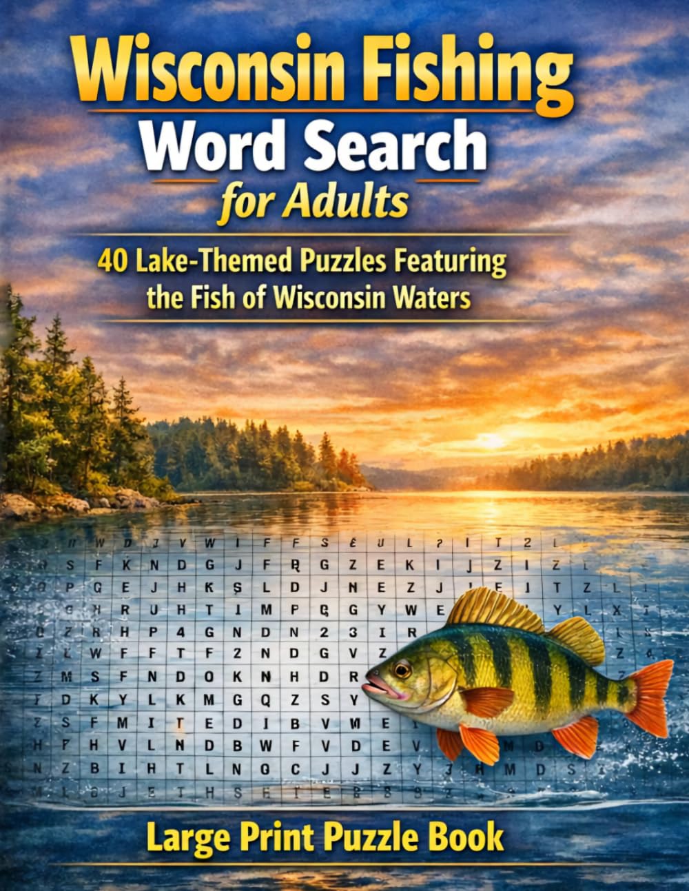 Wisconsin Fishing Word Search for Adults: 40 Lake-Themed Puzzles Featuring the Fish of Wisconsin Waters Large Print Puzzle Book