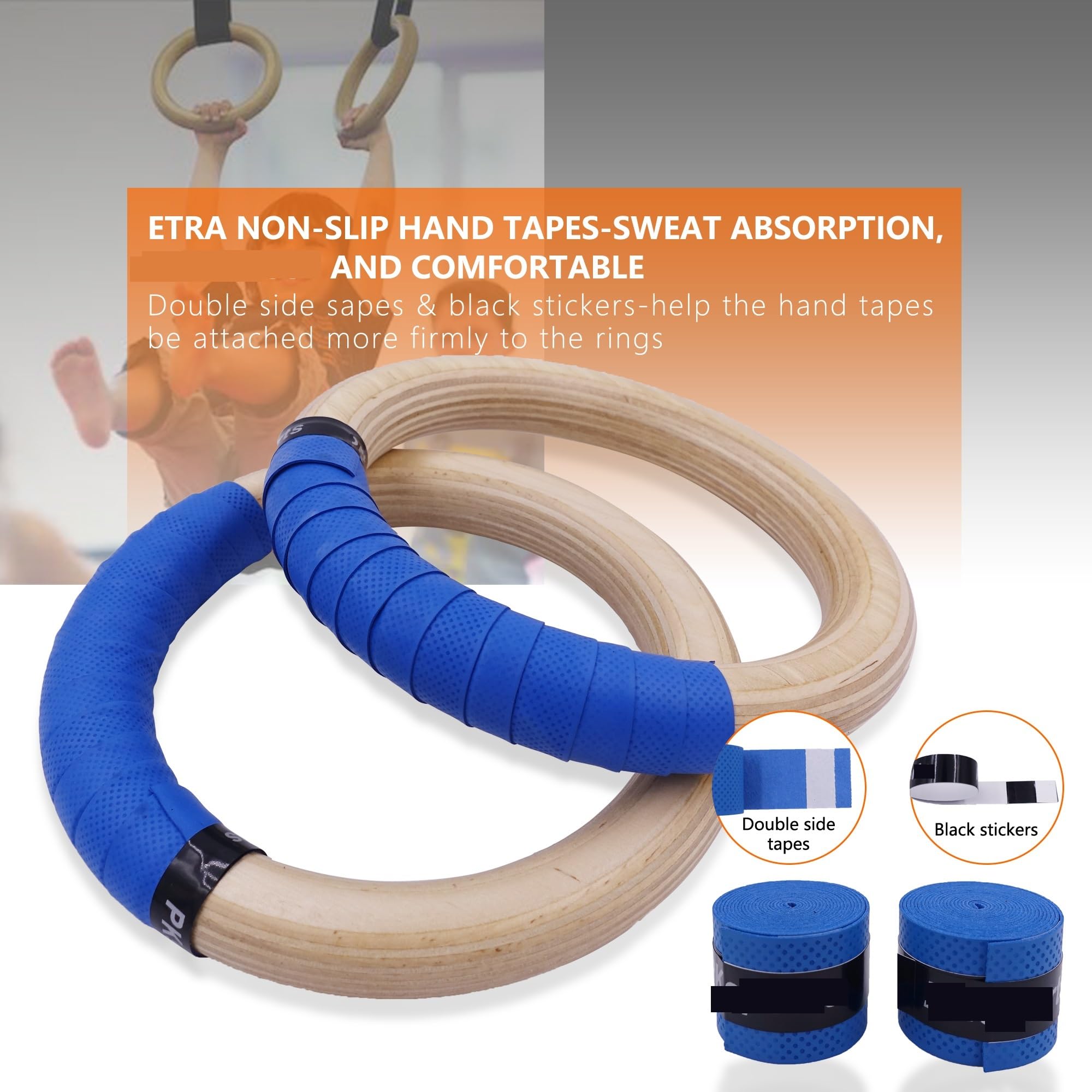 Anelli da Ginnastica Anelli da Ginnastica in Legno for Bambini, Anello Palestra 25 mm con Cinghie Regolabili, Fibbie, for Fitness al Coperto, Parco Giochi, trazioni