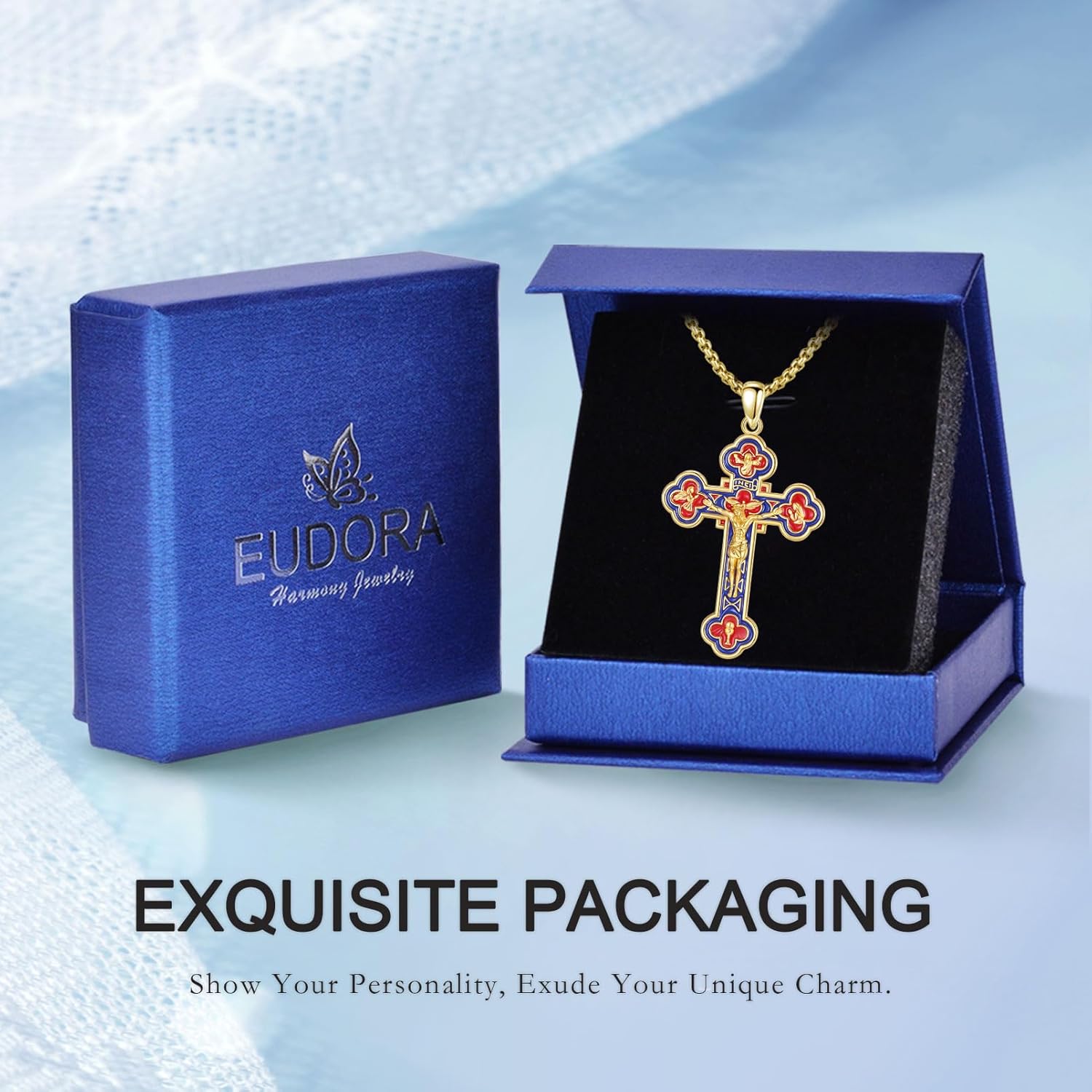 EUDORA 925 Sterling Silver St Benedict/St Michael/St Christopher/Archangel Raphael Gabriel Metatron/Virgin Mary/St Joseph/St Anthony Crucifix Pendant Bible Verse Prayer Necklace Jewelry for Men Women - Image 9