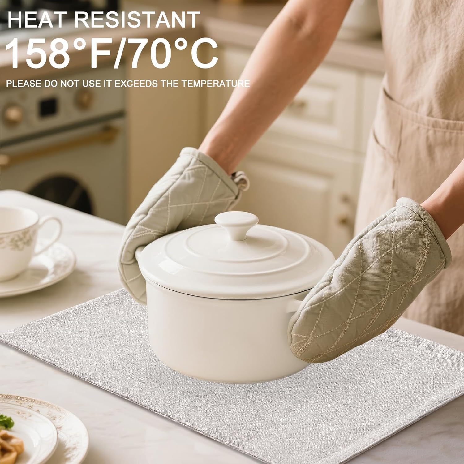 Homaxy Juego de 12 manteles Individuales de Mezcla de algodón y Lino Lavables Resistentes al Calor, fáciles de Limpiar, para Uso en Interiores y Exteriores, Fiestas