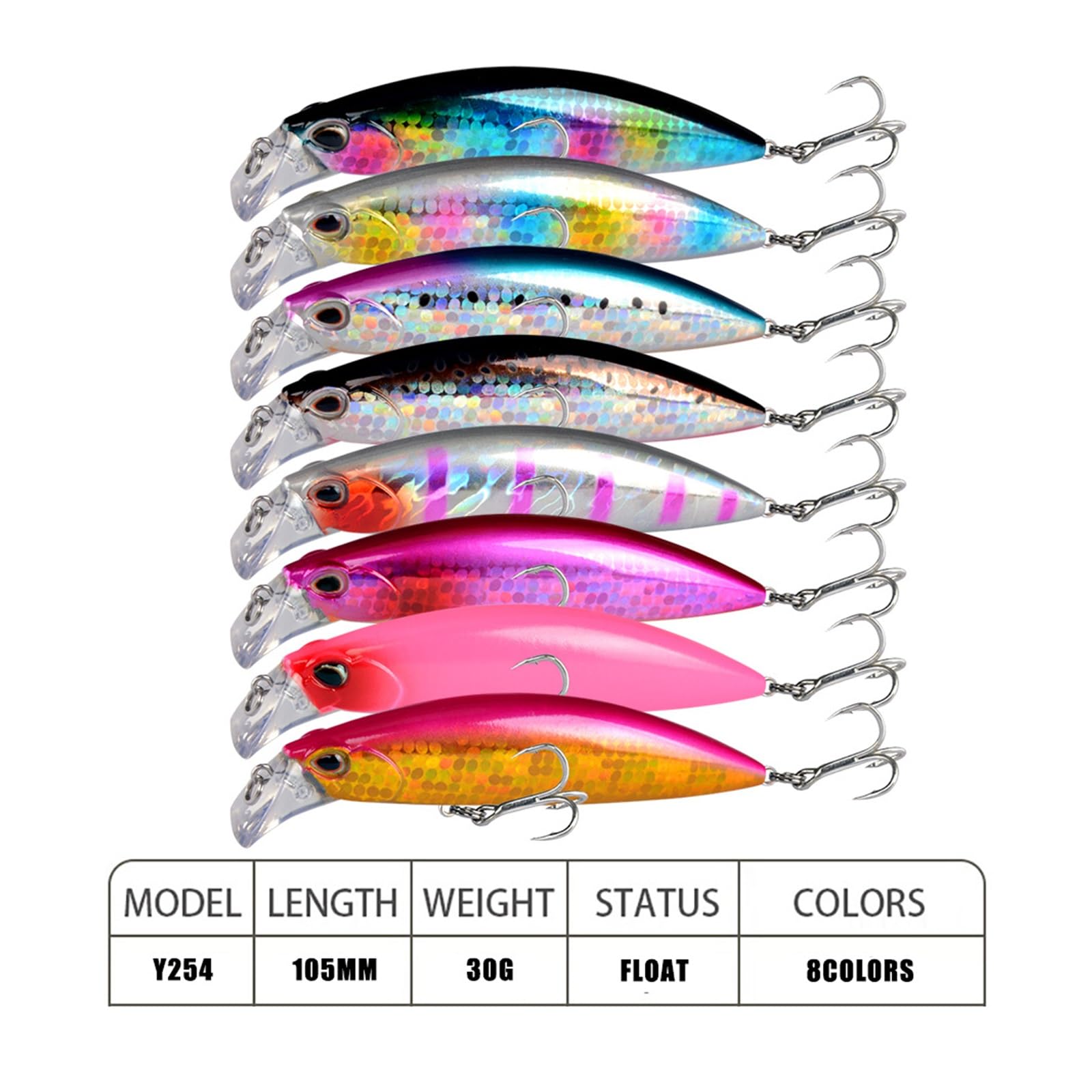 Lot De 6 Leurres Jerkbait Minnow – 13 Cm / 13 G – Flottants – Pêche Brochet, Perche, Truite