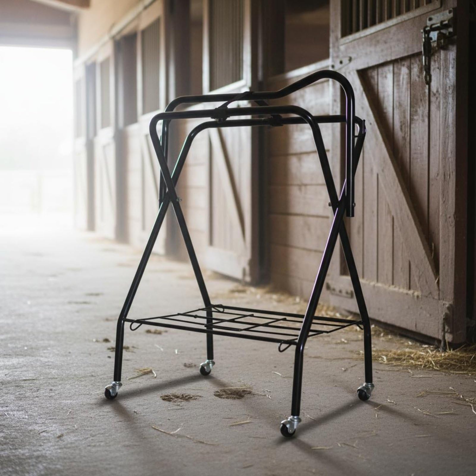 Beweglich Sattelwagen Klappbar Rollbar Sattelständ Beweglich Sattelhalt für Stall