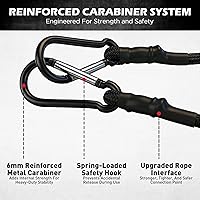 Vista 3 de 5 cuerdas elásticas de 24 pulgadas con ganchos de mosquetón, correas elásticas de goma resistentes, cuerda elástica con clips de mosquetón