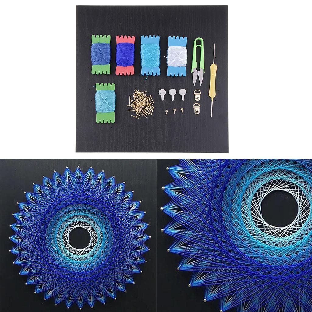 Bonarty String Art Handmade Decoration String Kits Art pour Enfants Adultes - Nid D'oiseau - Bleu