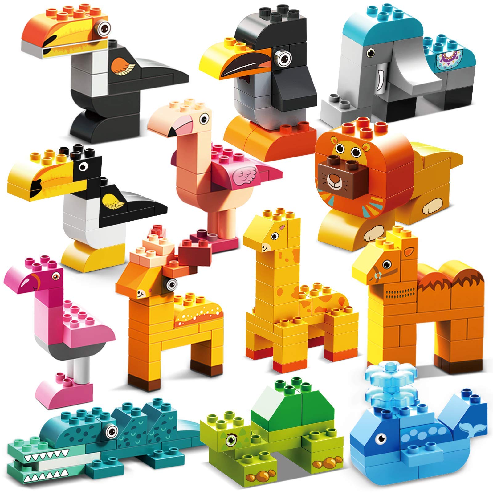 Amazon.co.jp: CHTOY ブロック 動物型 世界のどうぶつ どうぶつの