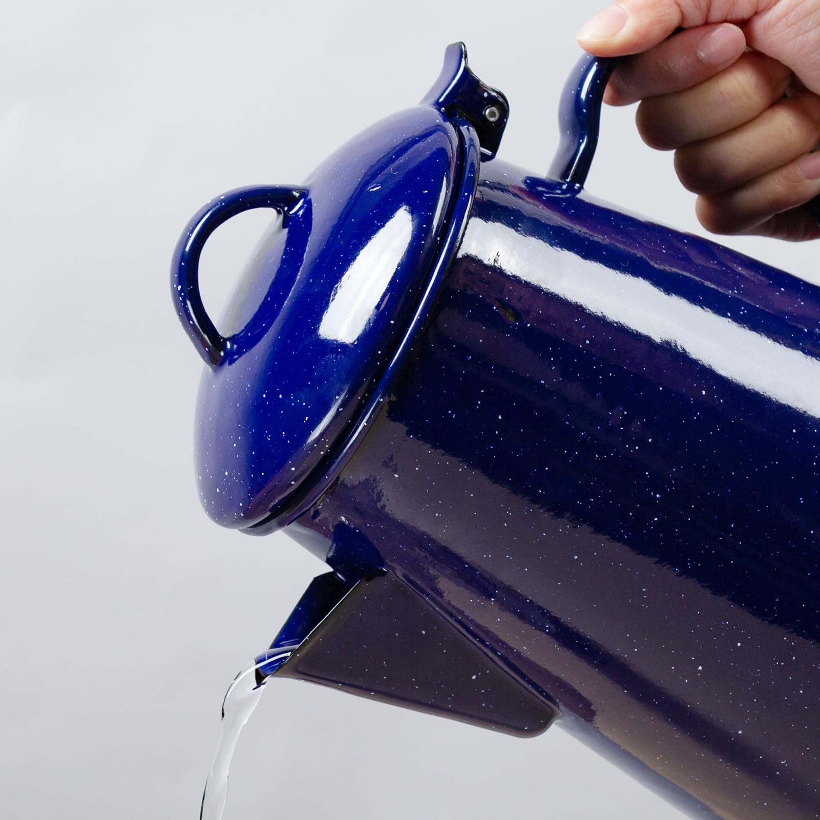 Caffettiera smaltata vintage per tè, acqua, cucina, campeggio e utilizzo, facile da usare, con grande capacità e design retrò