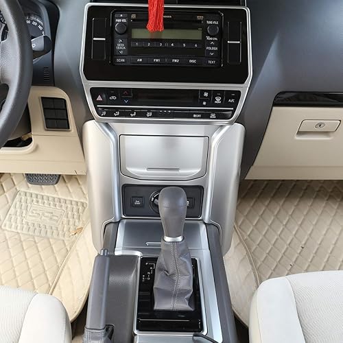 Miniatura 3 de YIWANG - Embellecedor para consola central de coche de ABS cromado, 2 CV, para Toyota Land Cruiser Prado FJ150 150 2014-2019, Plateado