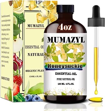 Honeysuckle Essential Oil, Honeysuckle Oil 4 Fl Oz 120ML for Diffuser Humidifier Yoga Cleaning DIY Candle Soap Making MUMAZYL Essential Oils