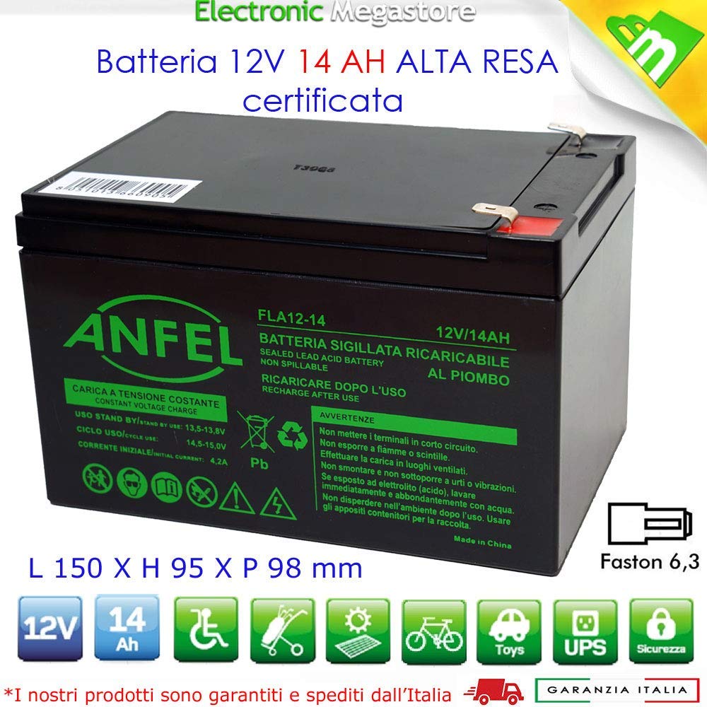 3 X BATTERIA RICARICABILE PIOMBO 36V 12V Volt 14Ah PER BICI ELETTRICHE 6DZM-