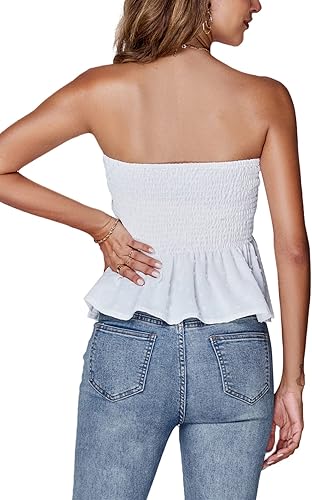 Miniatura 2 de LYANER Camiseta sin mangas plisada con volantes y dobladillo fruncido para mujer