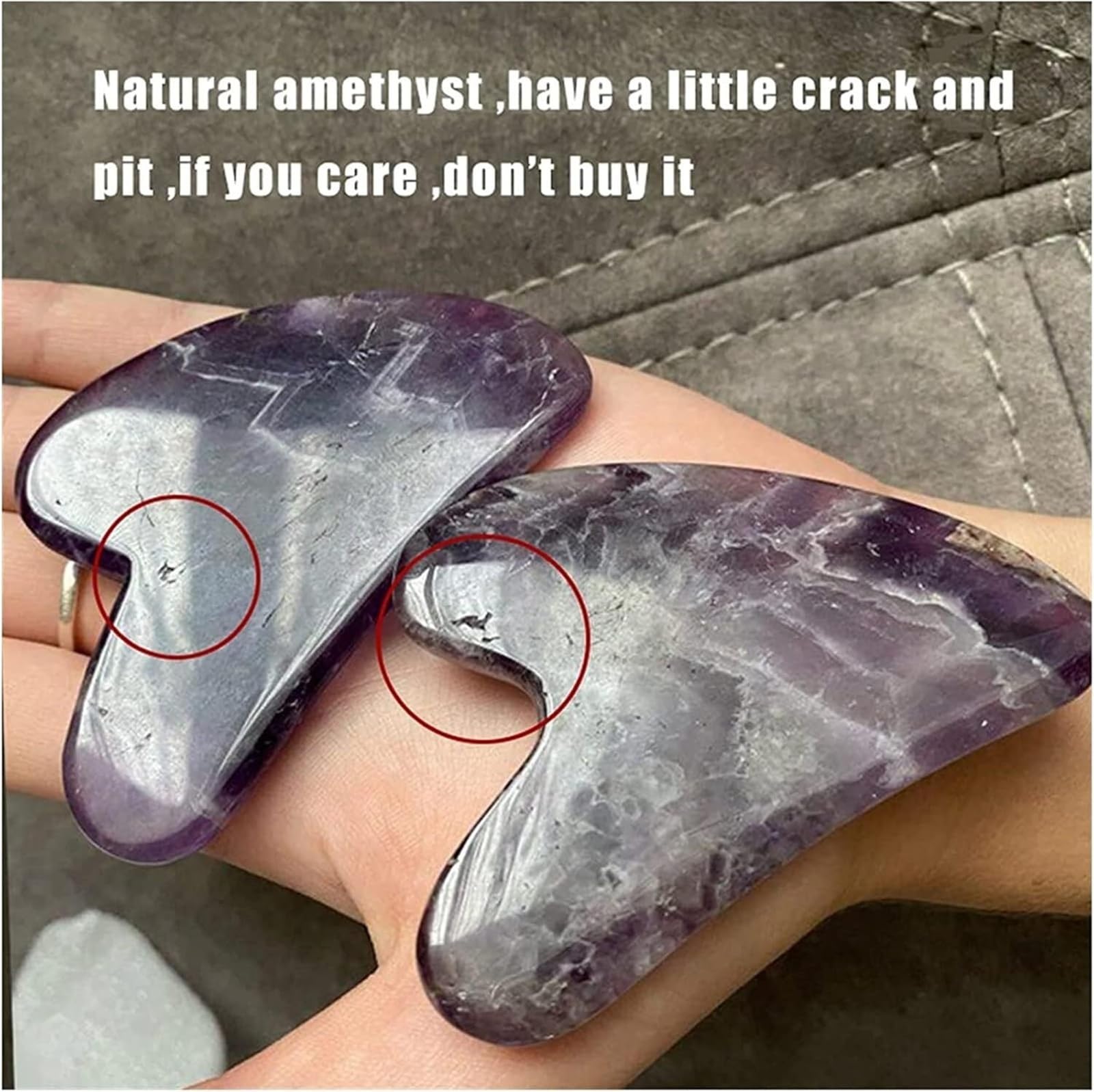 Gua Sha Stein, Amethyst Rohstein Amethyst Sägezahn Gesichtsroller Silikonkappen Gua Sha Pflegewerkzeug-Sets Naturstein Quarz Lila