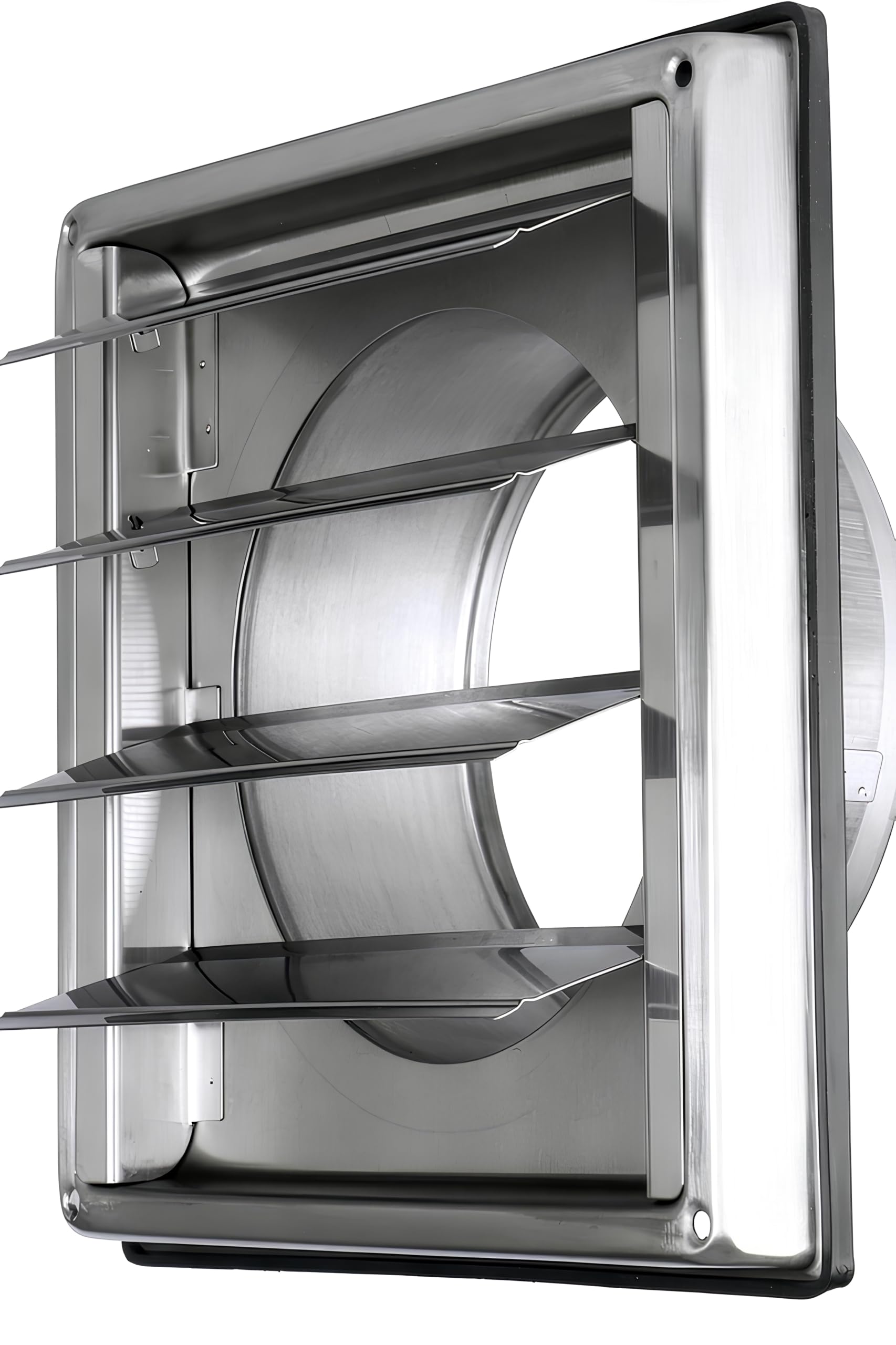 Grille Aération Ventilation 2-en-1 Inox 304 Ø150 mm - 4 Lames Mobiles Clapet Anti-Retour Automatique + Stop Odeurs & Air Froid - Hotte VMC Sèche-Linge - 185x185 mm DN150 - Garantie 5 Ans