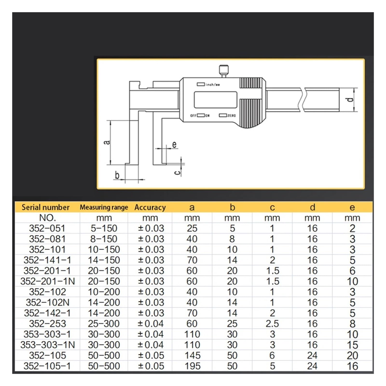 Calibrador electrónico, herramienta de medición de ranura interior y exterior de 5 a 150 mm, calibrador vernier for orificios interiores(5-150mm)