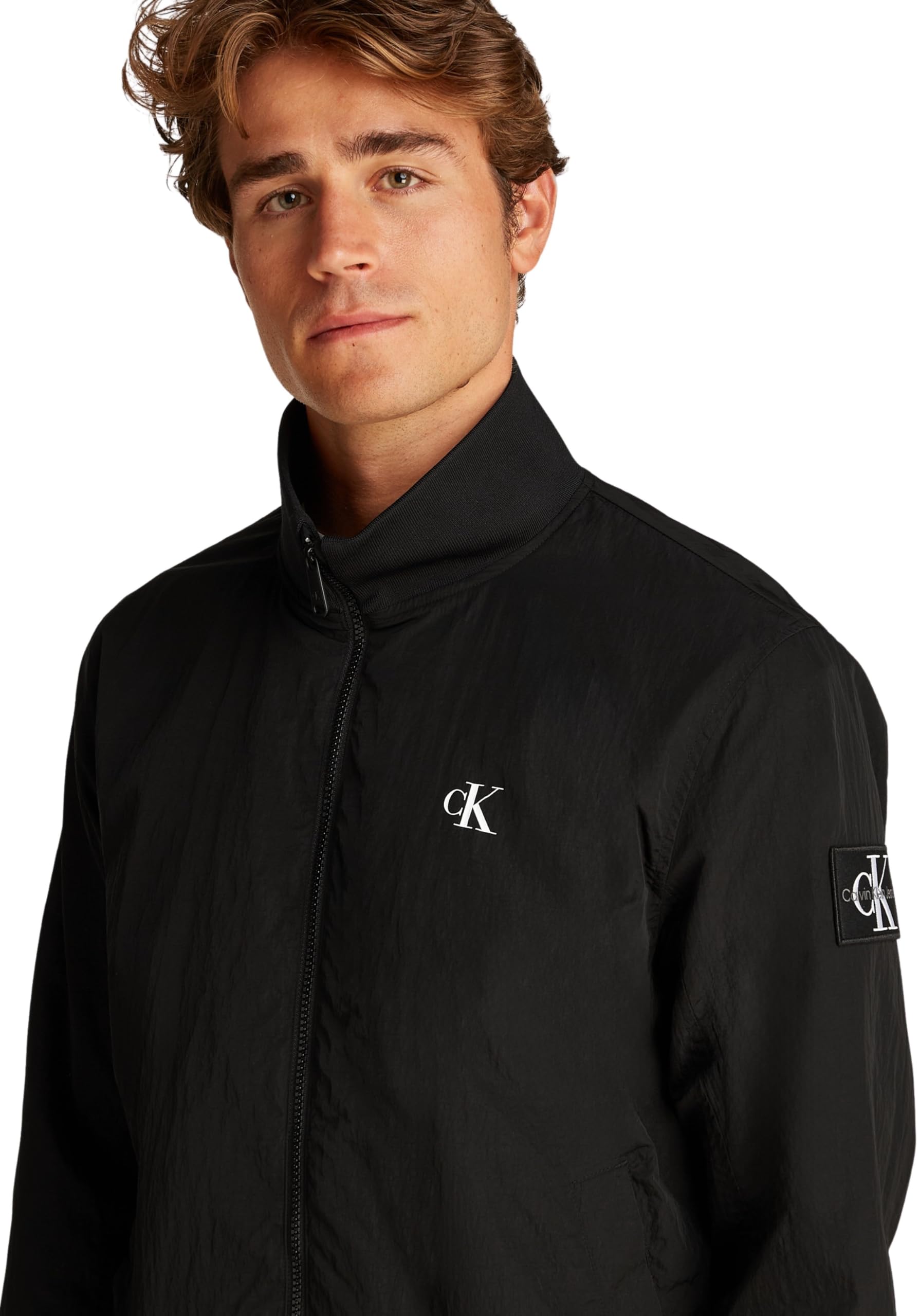 Calvin Klein Uomo Giacca a Vento Unpadded Harrington con Colletto alla Coreana
