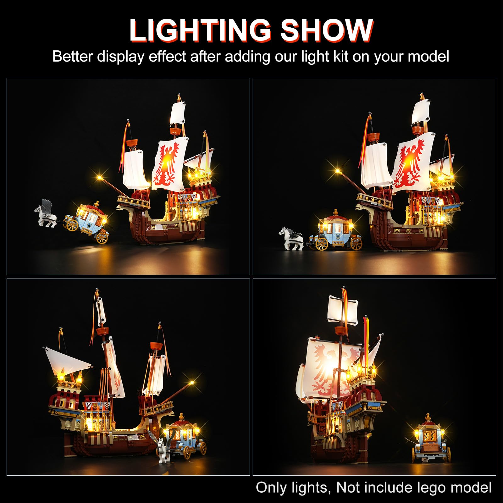 DALDED LED Light Kit for Lego Triwizard Tournament: The Arrival - No Models Only Light, LED Light Compatible with Lego 76440 Set