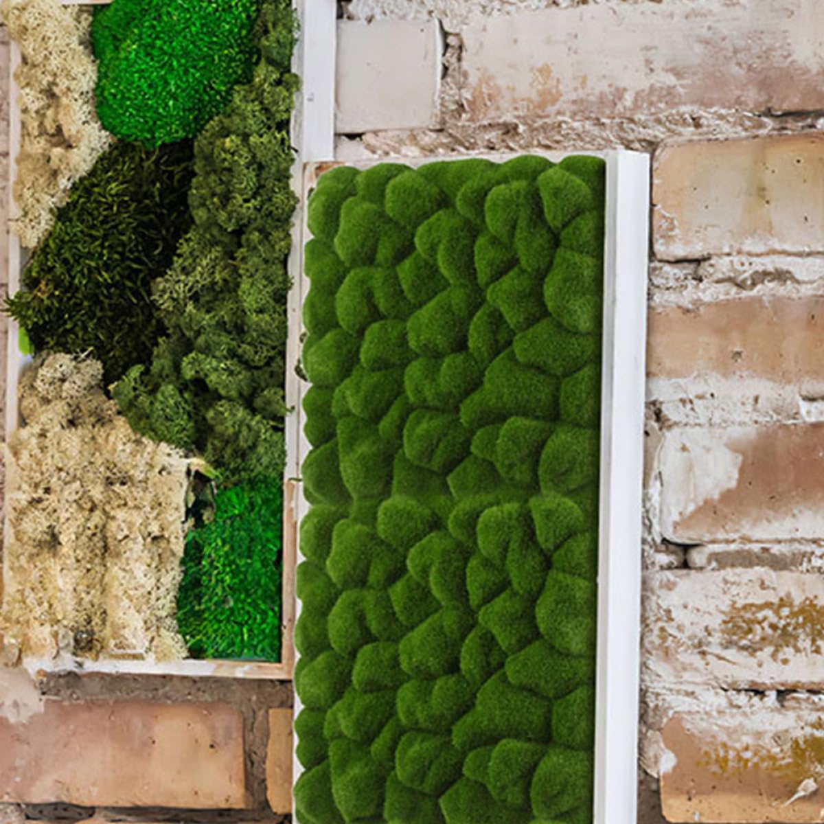 TOYANDONA Lámina de Musgo Artificial Verde para Decoración de Pared Interior, 2 Piezas Construcción Resistente y Textura de Vellón para Fondo Natural en Bodas