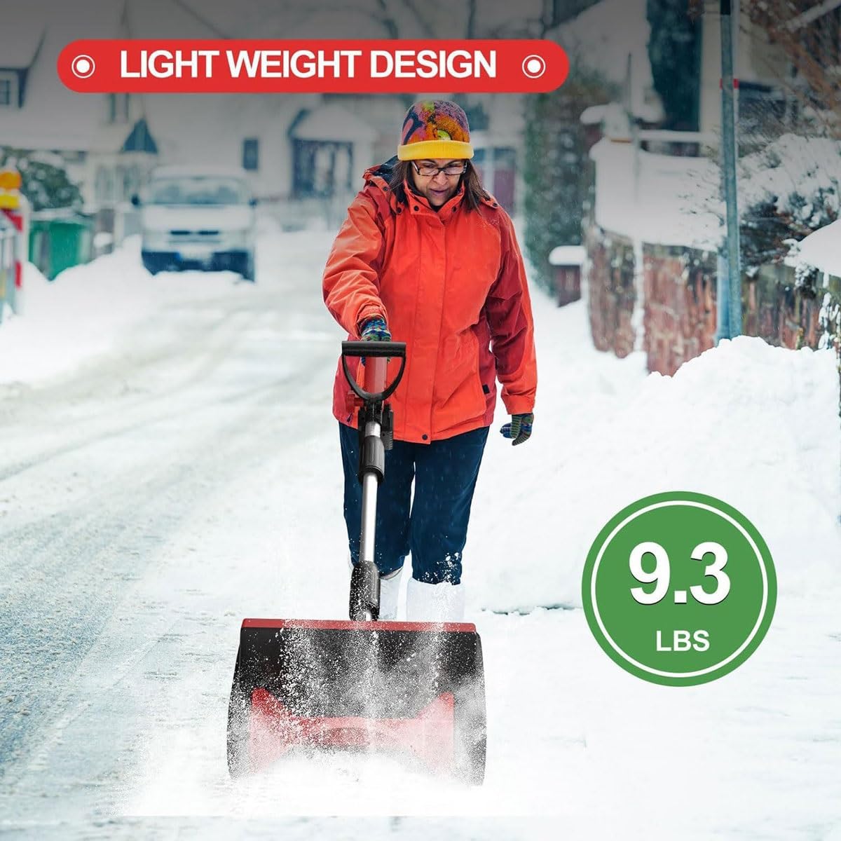Pala da Neve a Batteria, spazzaneve Elettrico da 20 V 4,0 Ah con Impugnatura Regolabile, spazzaneve Elettrico, Larghezza 32 cm, Altezza 16 cm, for la Pulizia del vialetto